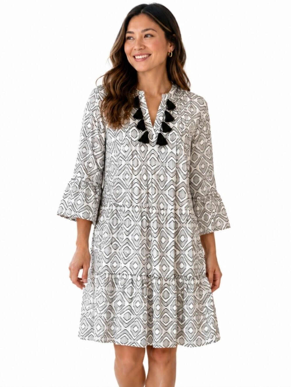 $148 Tommy Bahama beautiful Jacquard Tiered Swimsuit Cover up Dress Size Medium